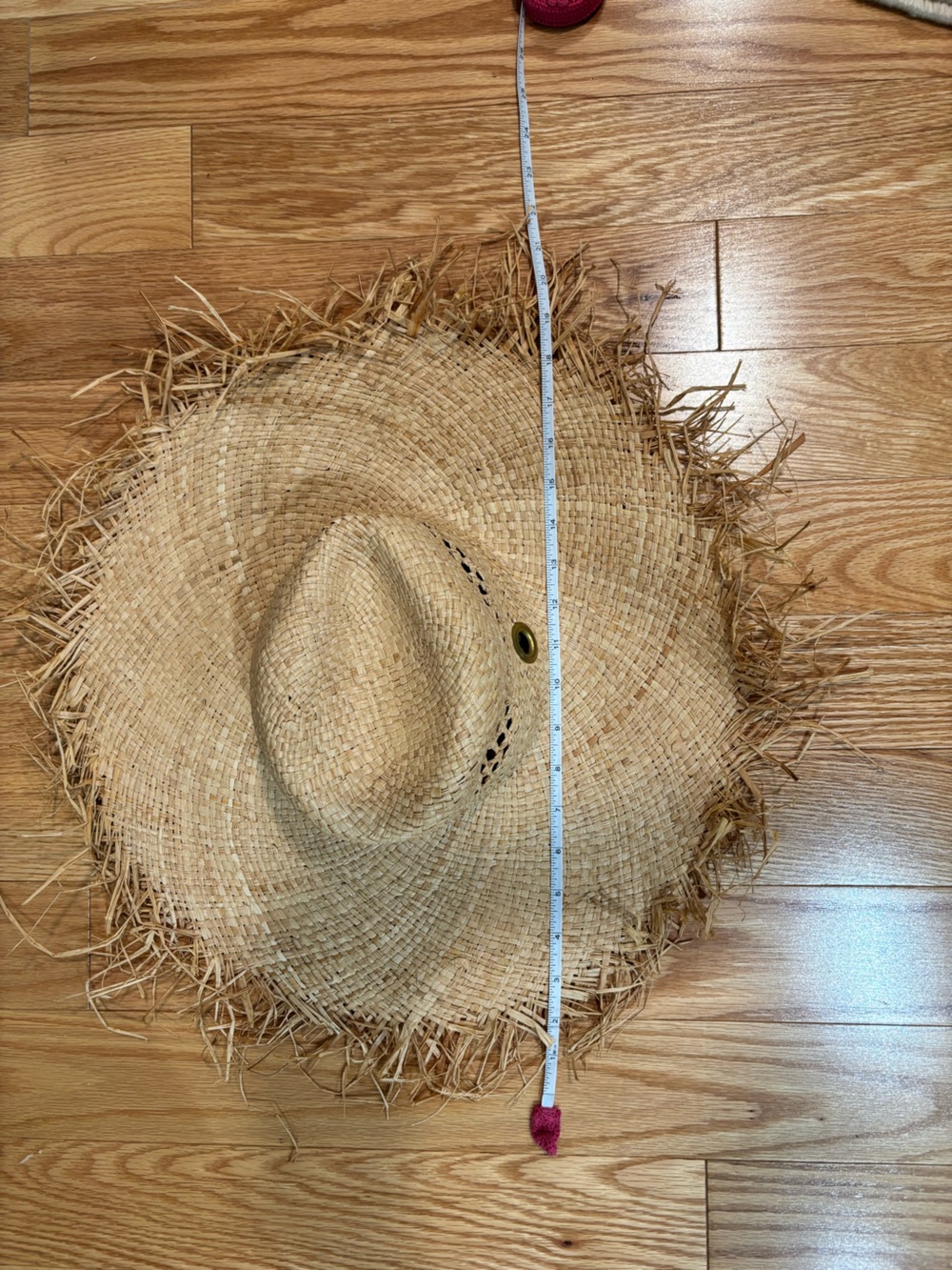 Fringed Natural Straw Sun Hat - Neutral